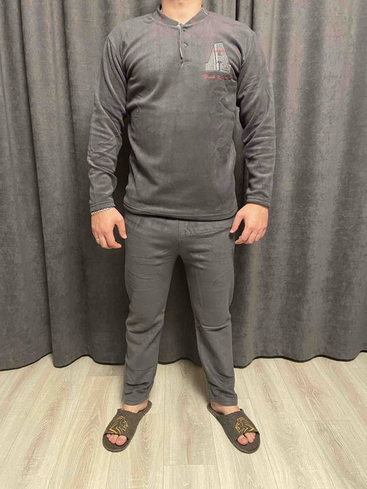 Тепла флісова чоловіча піжама, костюм для дому, мужская пижама M- 2Xl