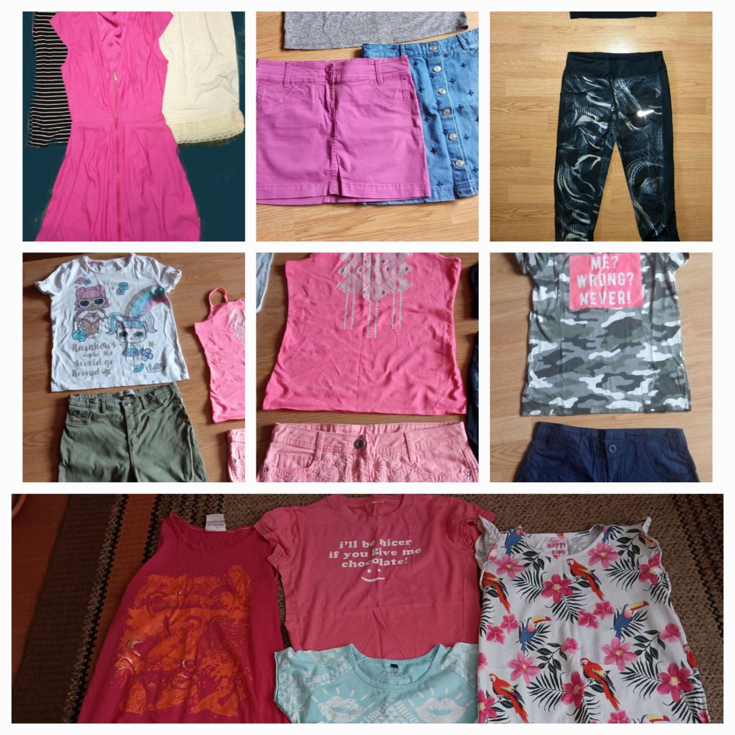 Пакет вещей на девочку 11-12-13лет шорти, платья, футболки