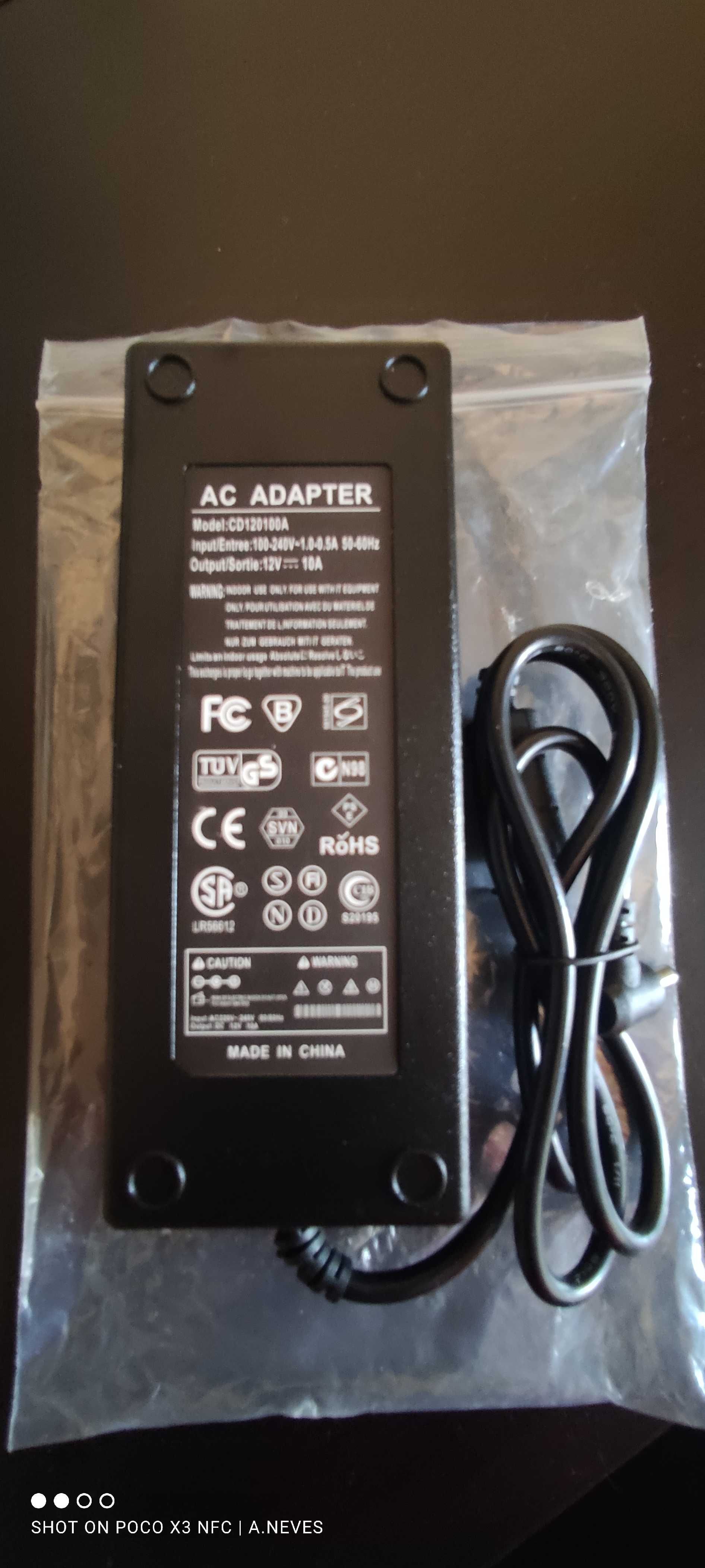 Fonte de alimentação Portátil laptop 12v 10a