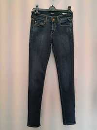 Spodnie jeans damskie, ciemne roz. S, elastan, kieszenie