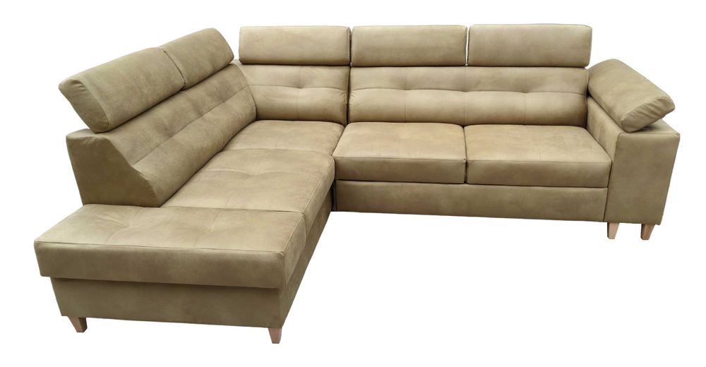 Duży Narożnik Sofa Porto II, Pikowany, wygodny, Gąbka HR, Sprężyny