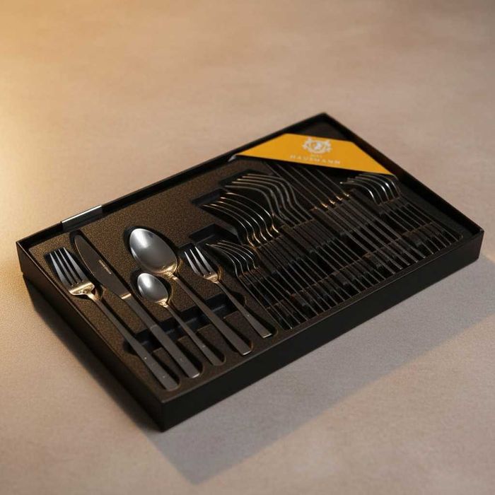 Zestaw Sztućców 30 El Dla 6 Osób Z Pudełkiem Komplet Sztućców Połysk