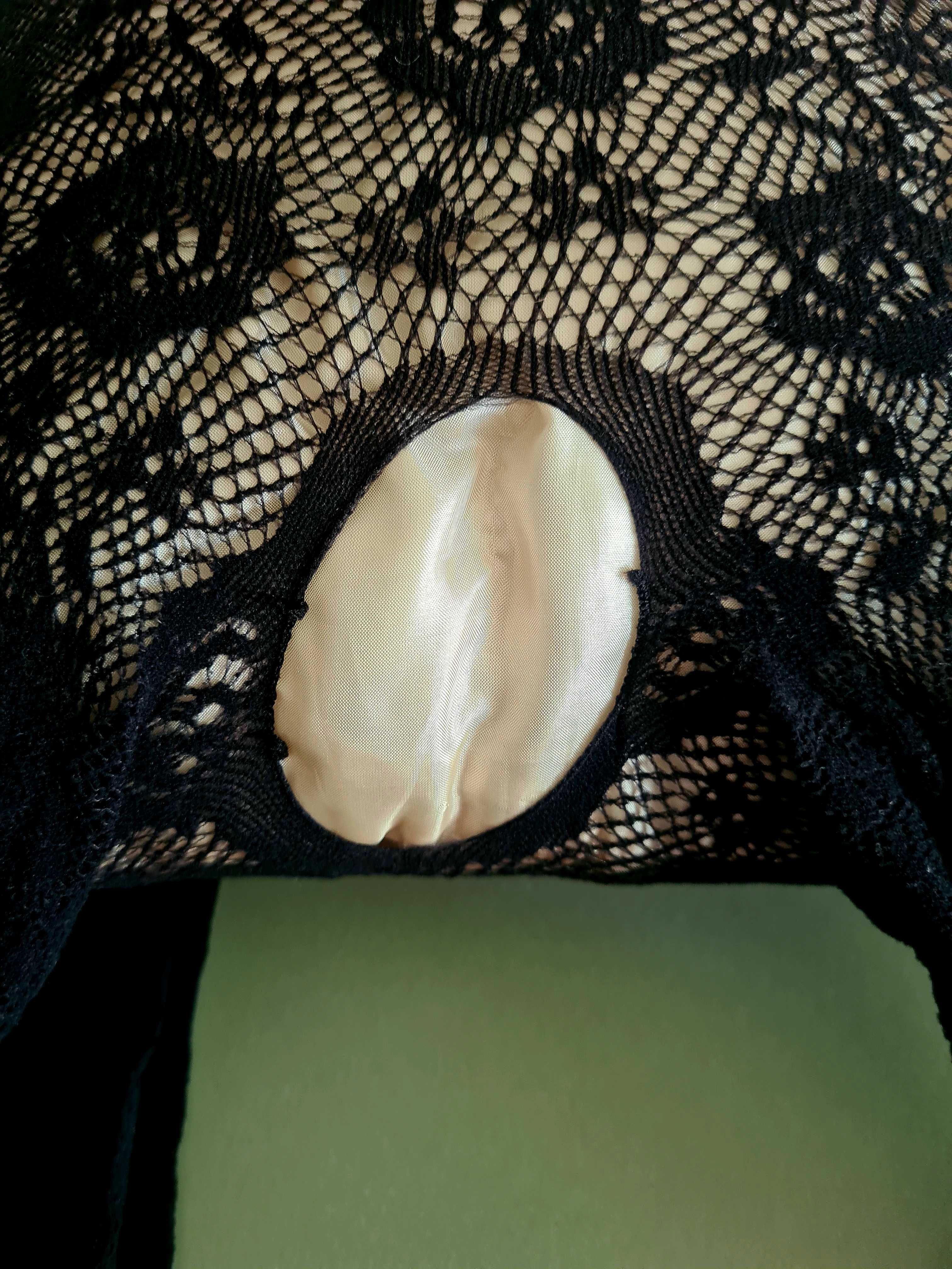 Body Collants renda preto Calzedonia tam. M-L sexy Novo Corpo inteiro