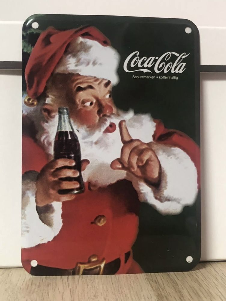 Placa Metal Coca Cola / Pai Natal (15 * 11.5) - ligeiros defeitos