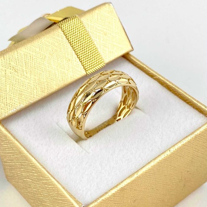 Unikatowy ZŁOTY pierścionek PRÓBA 585 (14K) rozmiar 18