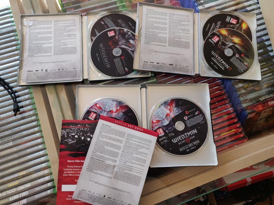 Kolekcja steelbook wiedźmin 1,2,3 - wraz z grami