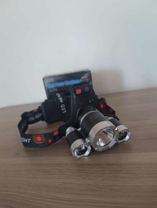 Latarka czołowa, na głowę, led, czołówka, mocna