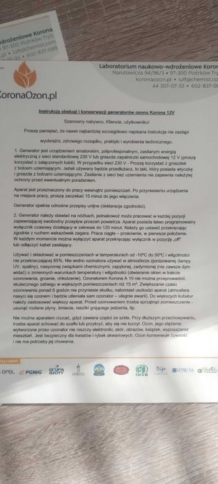 Generator Ozonu Korona A10