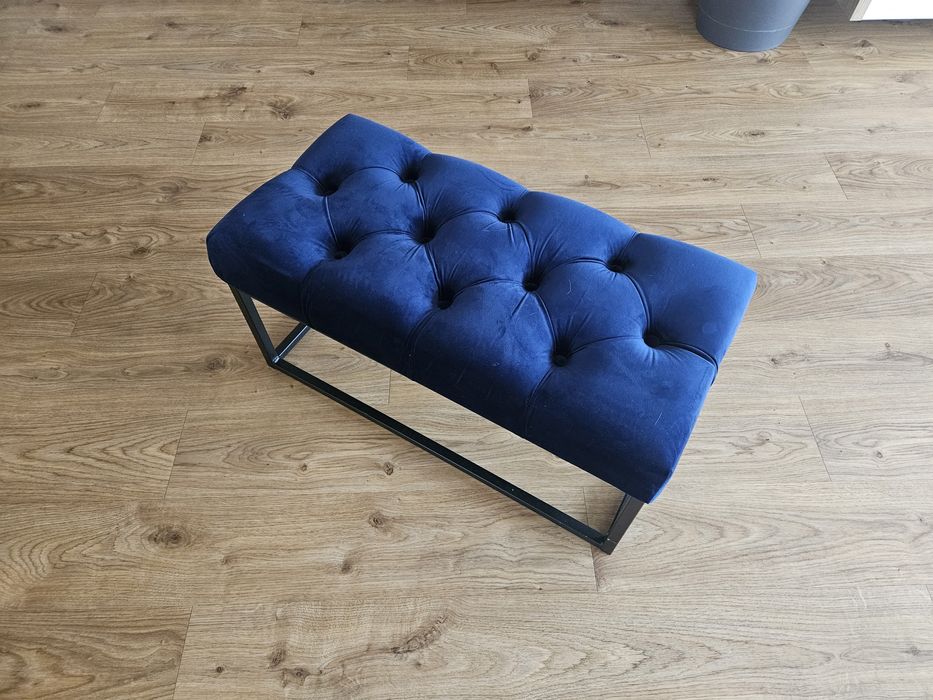 Ławka/puf/pufa tapicerowana granatowa