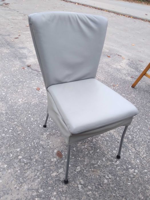 Komplet 4 krzeseł krzesła skórzane metalowe super wygodne FV DOWÓZ