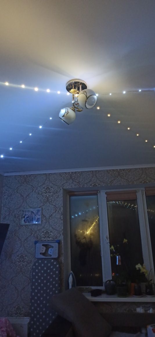 Гірлянда на батарейках, 160 led, 8м, світло біле холодне