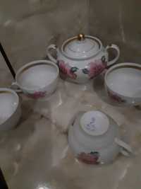 Набір чашки чайні і сахарніца Городниця СССР фарфорові чашки
