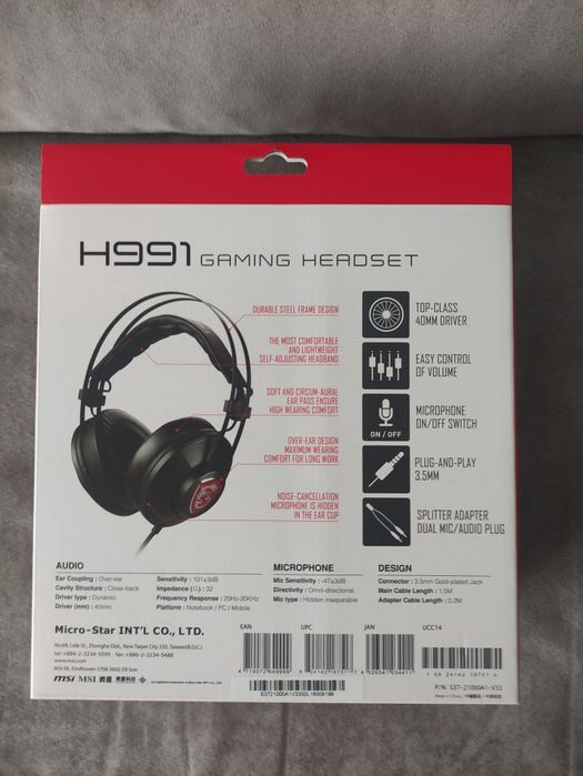 Headset Gaming MSI H991 - NOVO SELADO