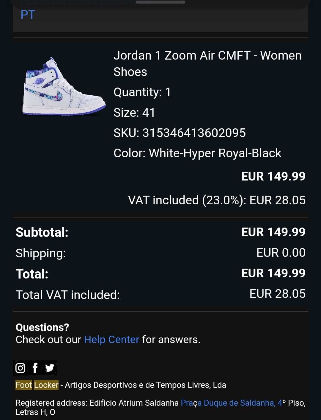Botas Jordan 1 Zoom Air