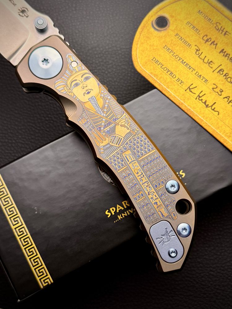Нож Spartan Harsey Folder Titanium King Tutankhamun Bronze MagnaCut