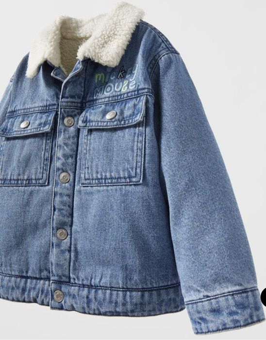 Джинсова куртка Zara на тонкій овчині