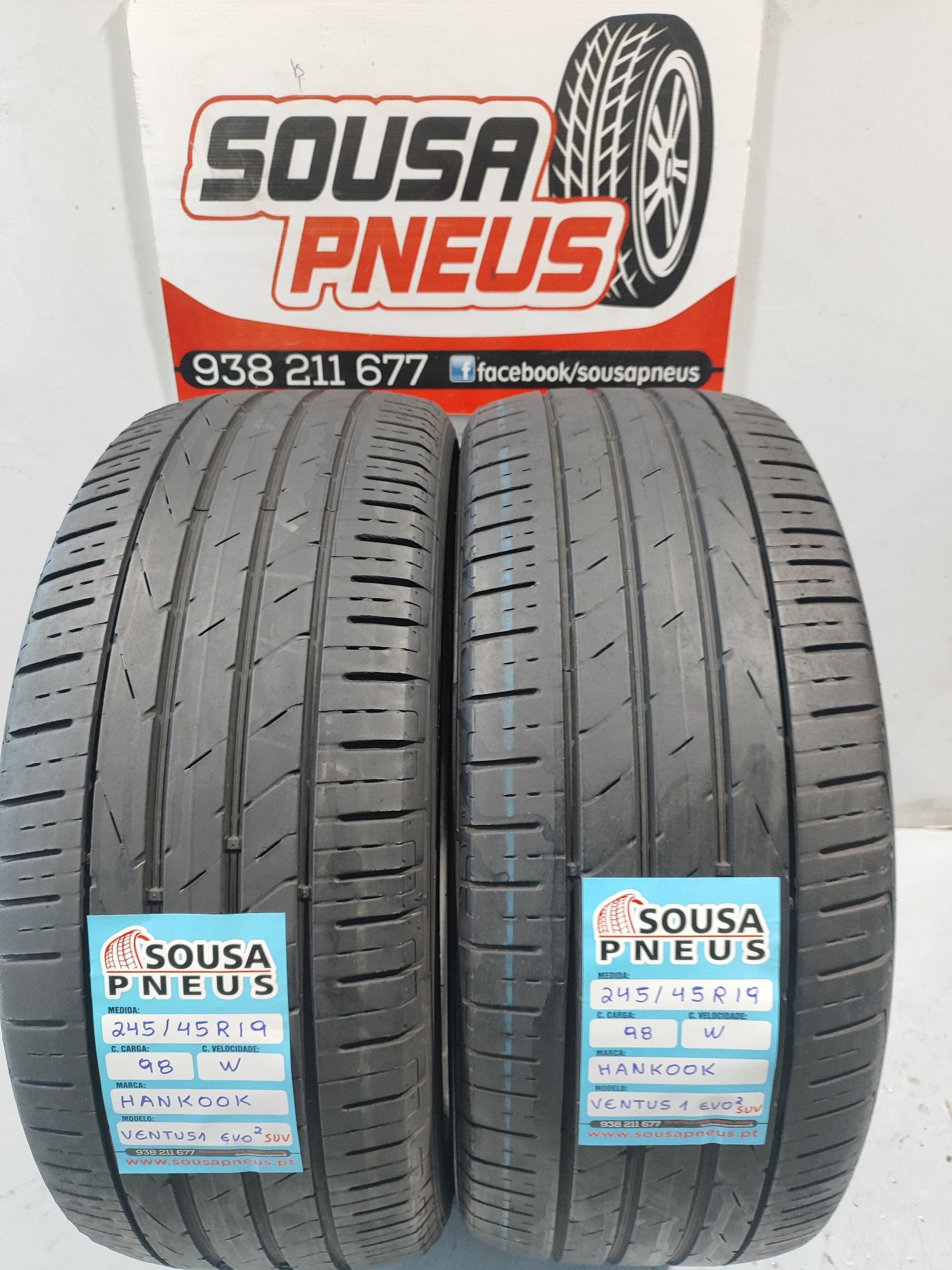 2 pneus semi novos 245-45R19 Hankook - Oferta dos portes