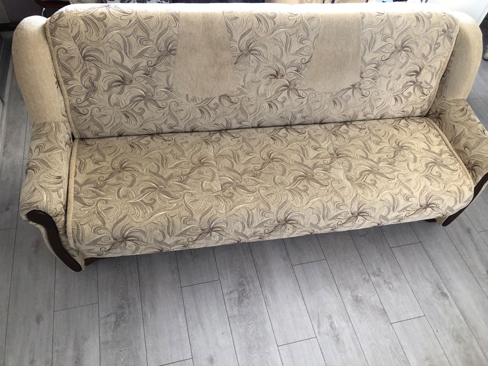 KOMPLET sofa wersalka i fotel ludwik