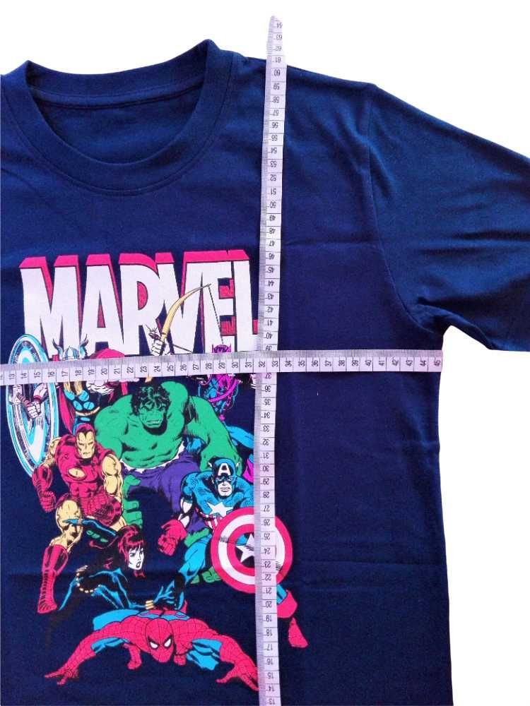 T-shirt Marvel Comics Rapaz Spider Man Hulk Iron Man Azul