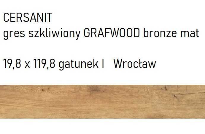 Gres szkliwiony GRAFWOOD bronze mat 9,8x119,8 gat.I CERSANIT 3,6m2