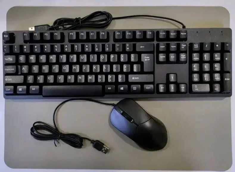 Комплект клавіатура + мишка чутлива і надійна USB букви ENG+РУС