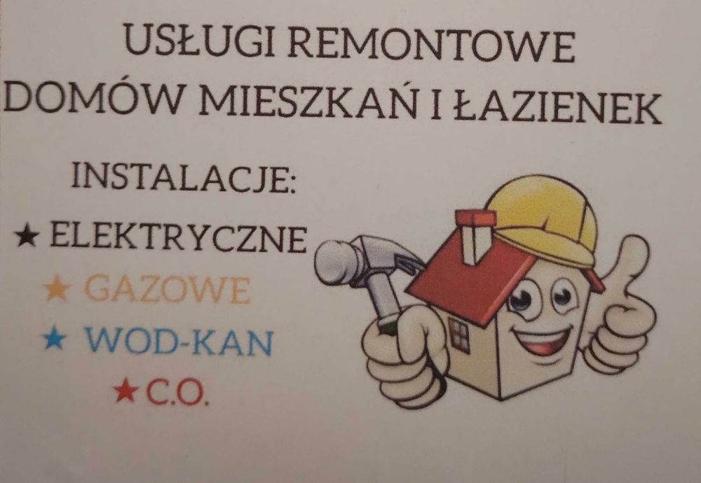 Instalator hydraulik-wod-kan-gaz, C.O., spawanie, elektryk