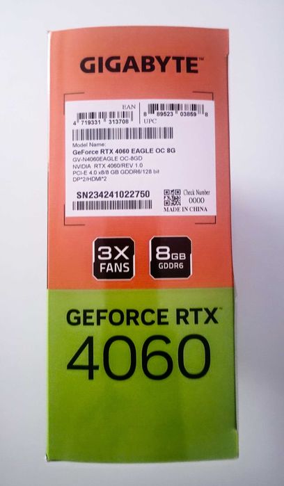 Vendo Placa Gráfica NVIDIA Gigabyte Eagle GEFORCE  RTX 4060
