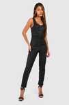 Boohoo 38 M Czarny Kombinezon Cekinowy Glitter D596