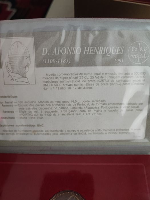 Moeda Comemorativa D. Afonso Henriques