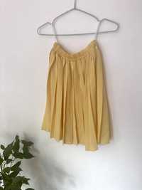 Żółta plisowana krótka spódnica 36-S.