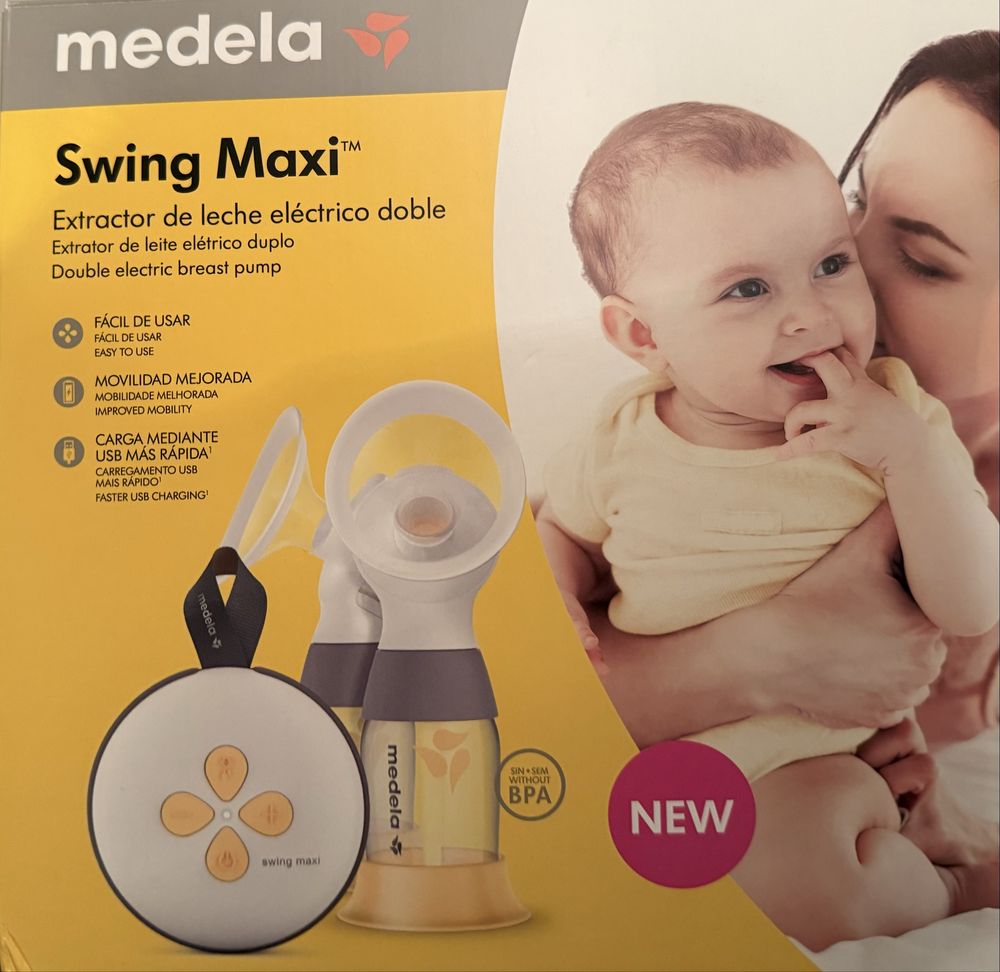 Bomba dupla medela swing maxi + acessorios e garrafas