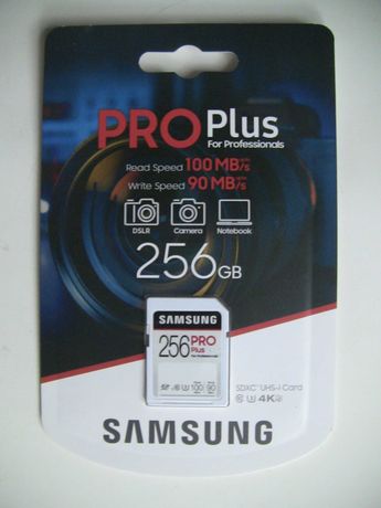 Новая картa памяти Samsung PRO PLUS 256GB SDXC
UHS-1