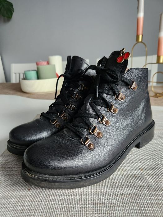 Skórzane botki Lasocki