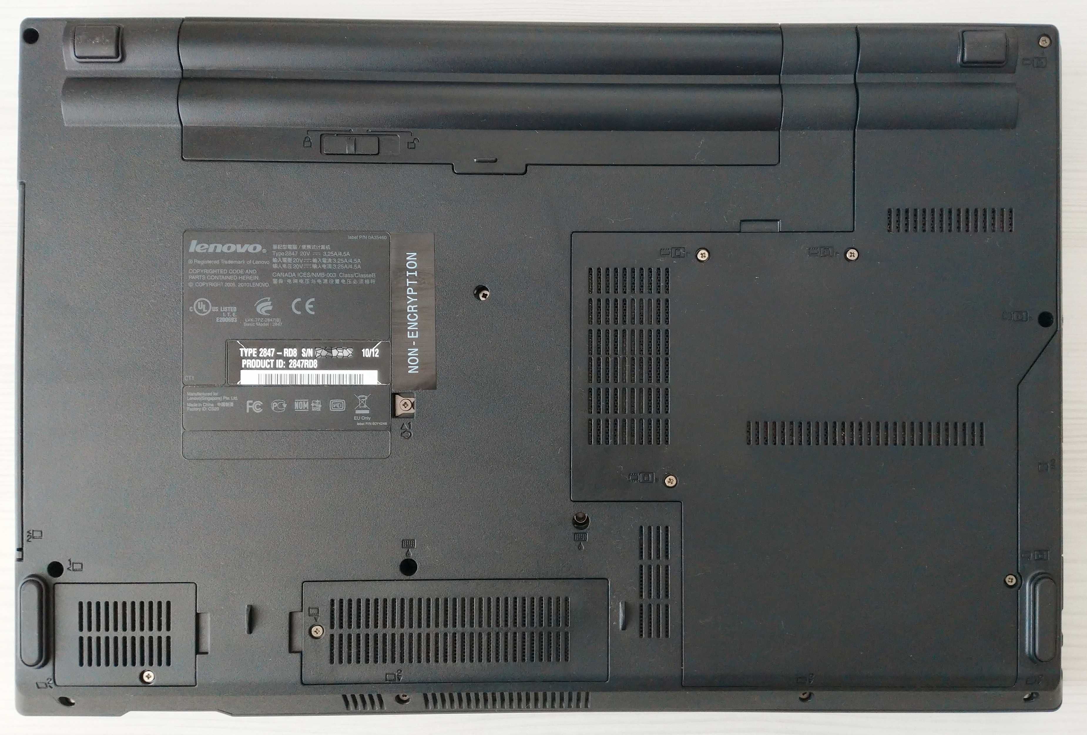 Ноутбук Lenovo Thinkpad SL510 (2847RD8) / 15.6" / RAM 4Gb / HDD 500 Gb