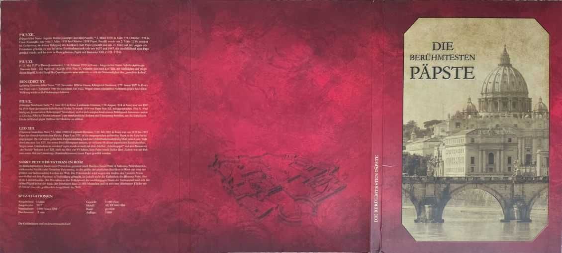Najsłynniejsi Papieże -2017 - zestaw w albumie