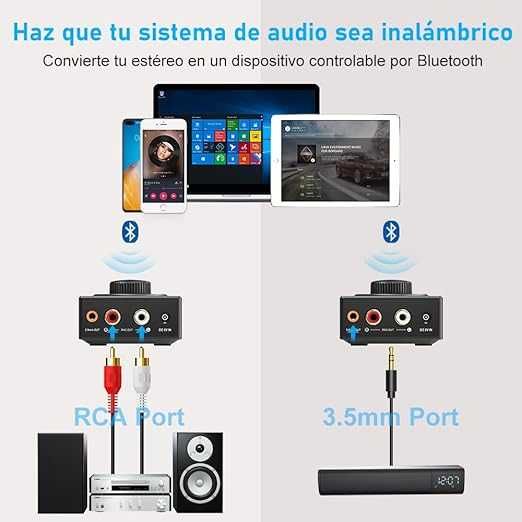 Amplificador Receptor Bluetooth 5,3 HiFi / RCA e jack 3,5, Bluetooth