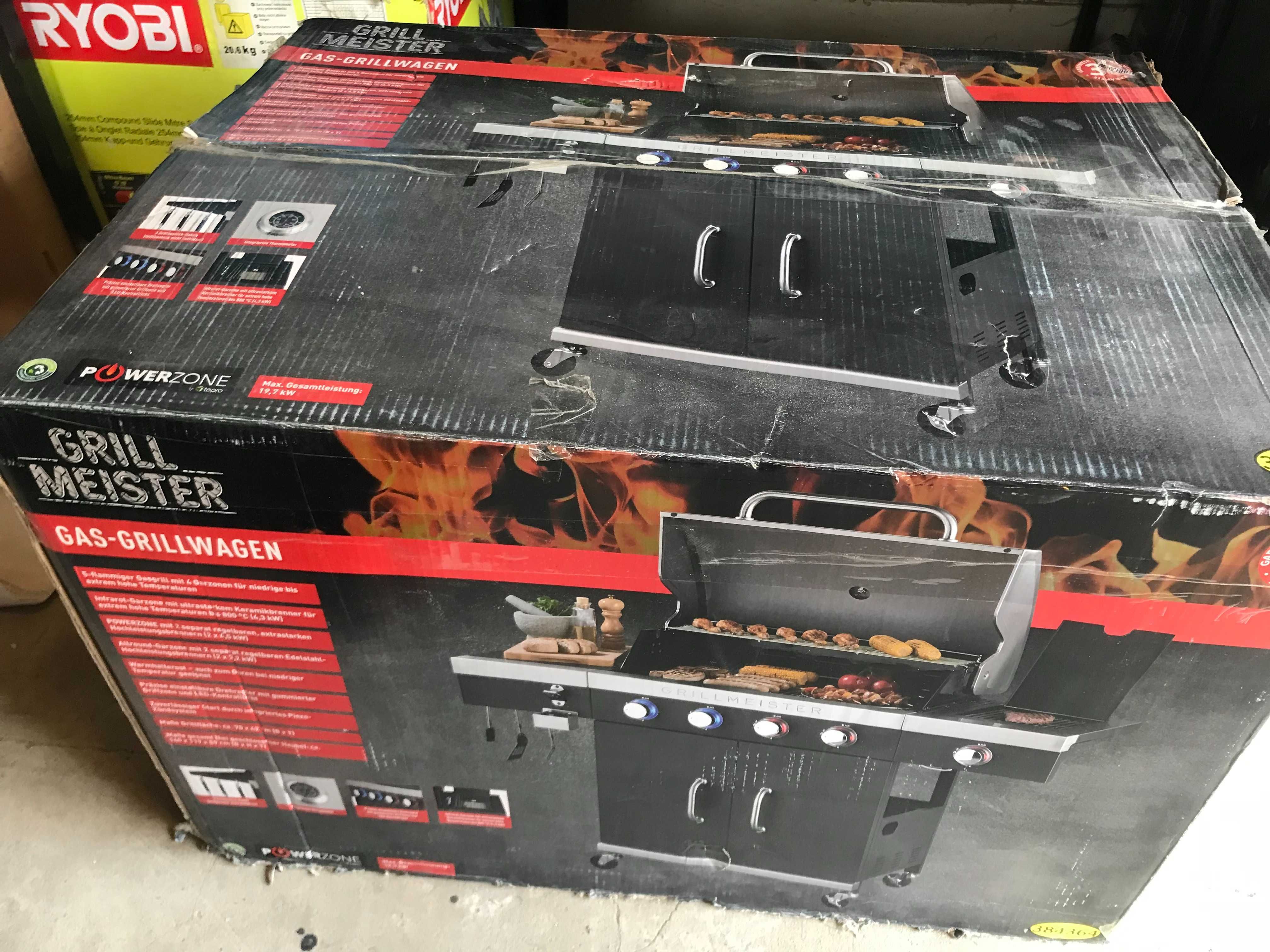Газовий гриль GRILLMEISTER, 4 конфорки плюс 1, 19,7 кВт