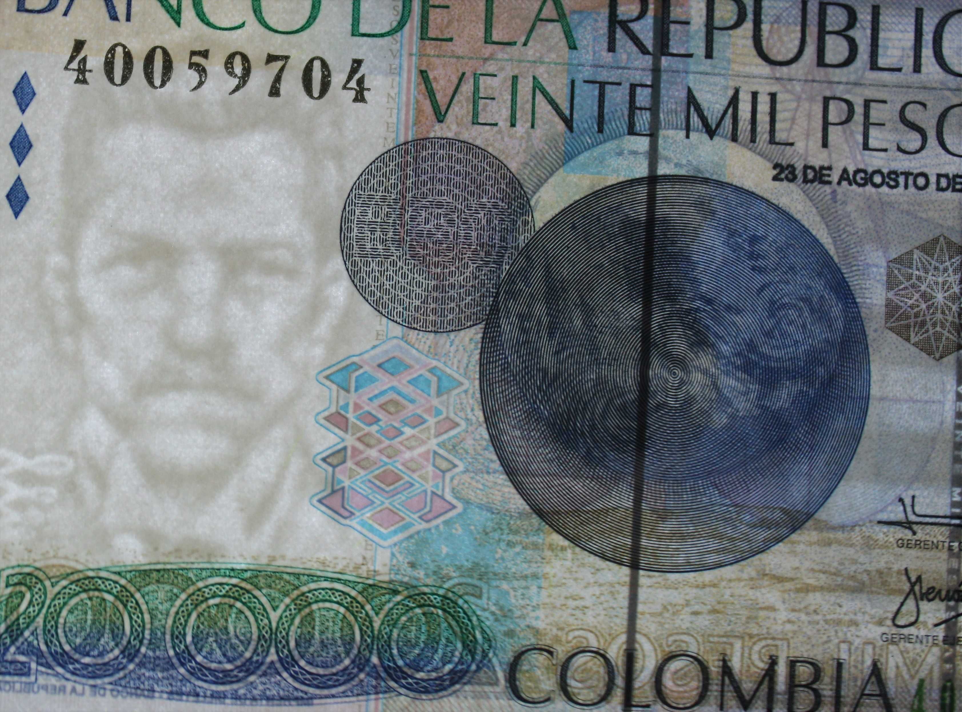 Colombia - 20000 Pesos (23/08/2009) UNC , P# 454u