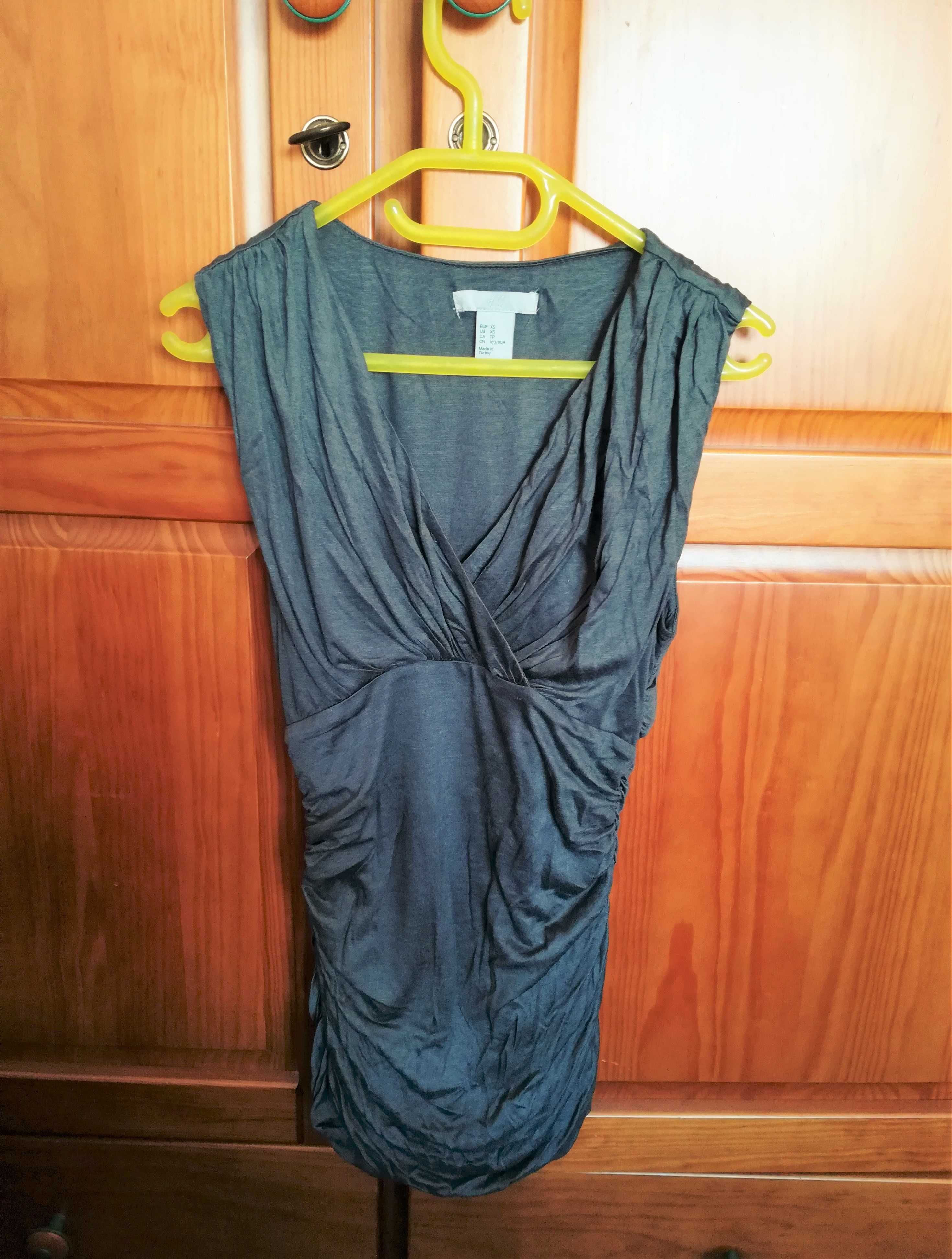 Top cinzento H&M 100% viscose, tamanho XS