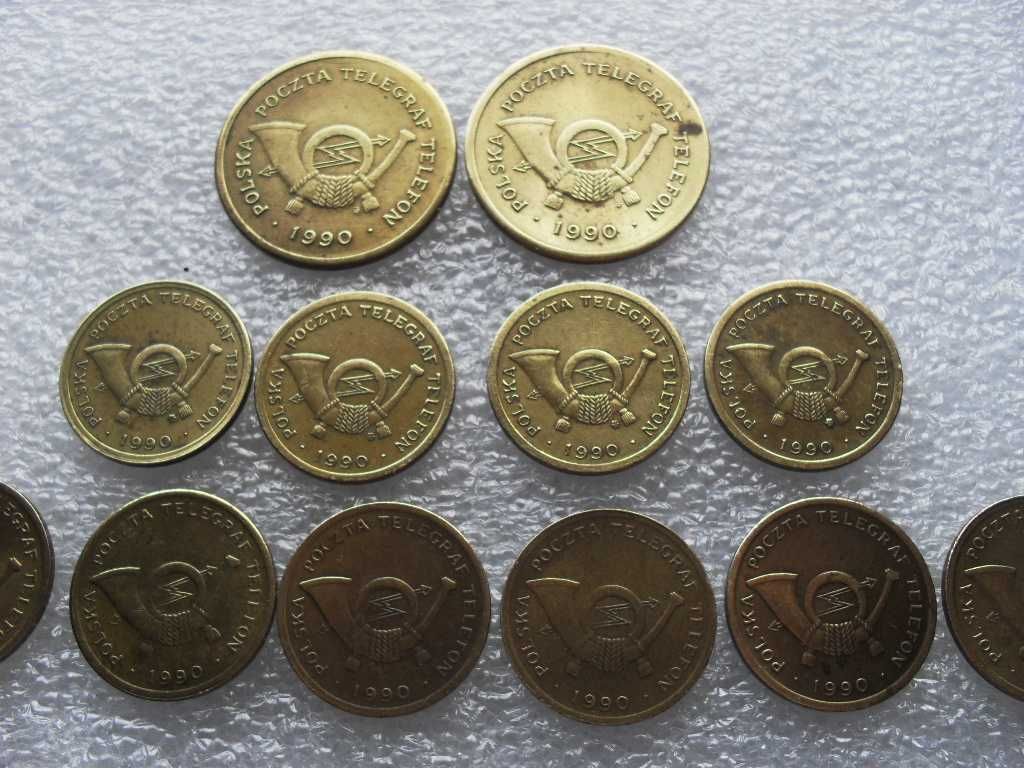 Zestaw żetonów tel. 12 sztuk - A ,C 1990 Warszawa  i Kremnica