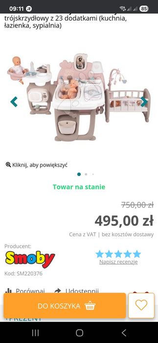 Kącik dla lalek, przewijak smoby, baby born