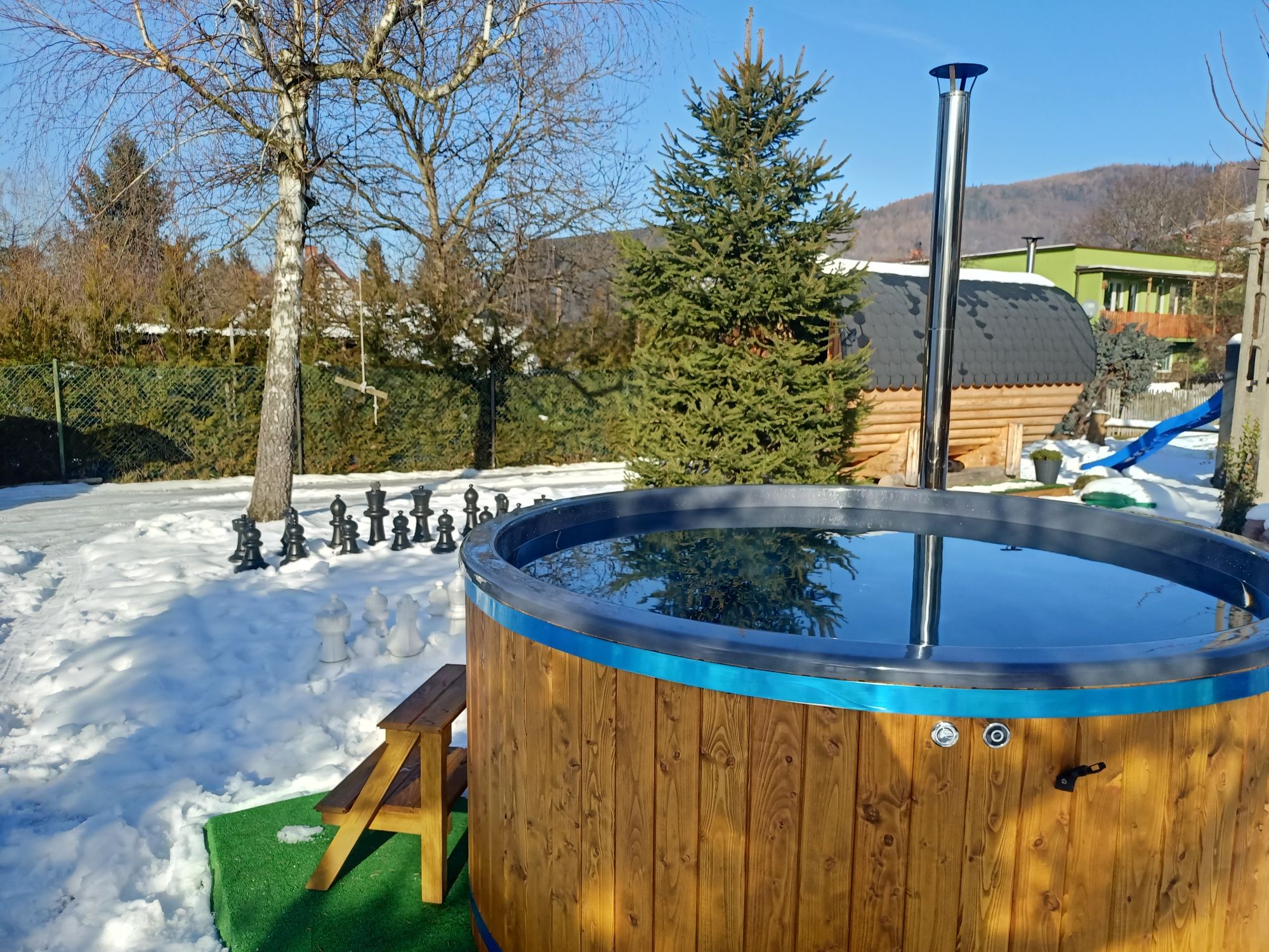 Dom w górach wakacje BOHO HOUSE ferie Brenna rzeka sauna balia Wisła