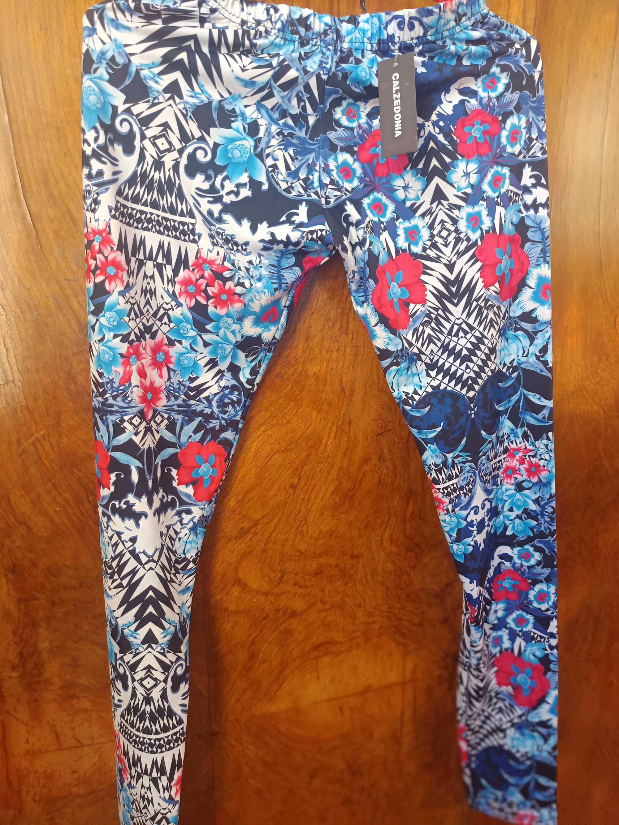 Piękne nowe legginsy Calzedonia S/M kwiaty
