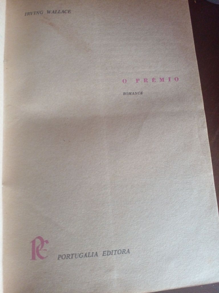 Livro antigo "O PRÉMIO"de Irving  Wallace