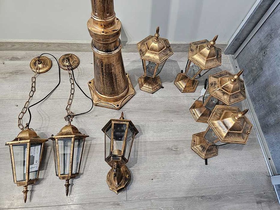 Lampy ogrodowe - latarnia 2,30m + reszta - 8 szt zestaw
