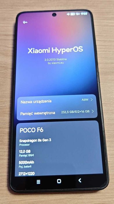 Smartfon Xiaomi POCO F6 12GB RAM 512GB ROM Czarny jak NOWY AKCESORIA