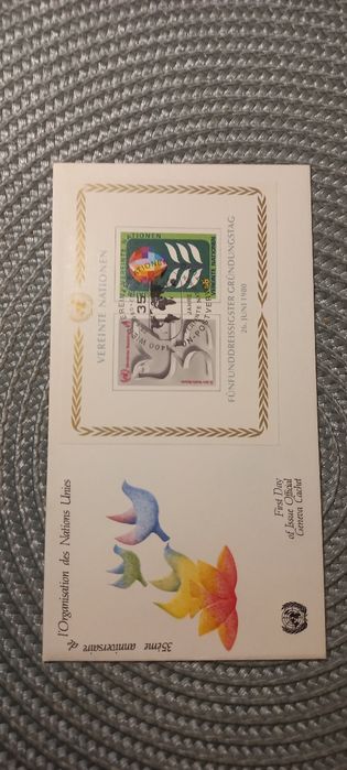 Koperta FDC ONZ 35 rocznica założenia
