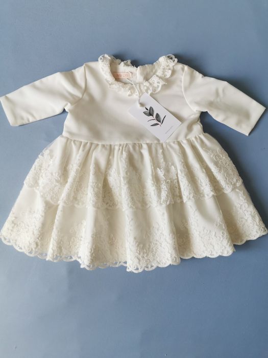 NOWA sukienka na chrzest chrztu sesja święta Koronka Ma lini 56/62