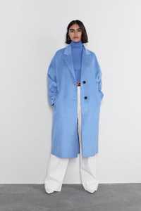 Пальто Zara блакитне без підкладу oversize M