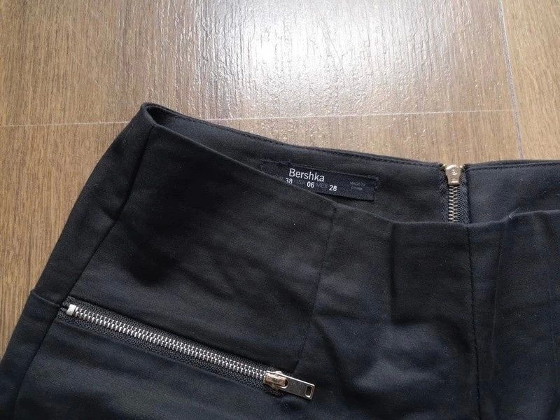 Czarne szorty spodenki zip Bershka 38 M